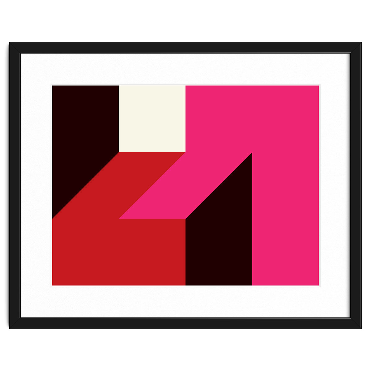 Geometric Shapes No. 62 - red, magenta & black