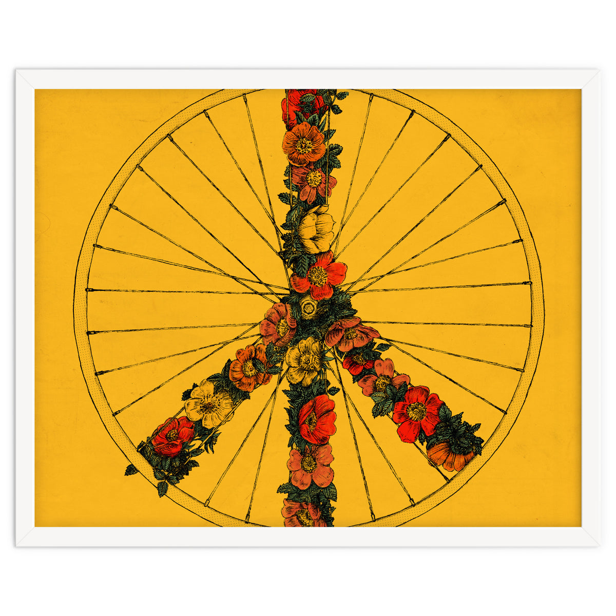 Peace And Bike Yellow