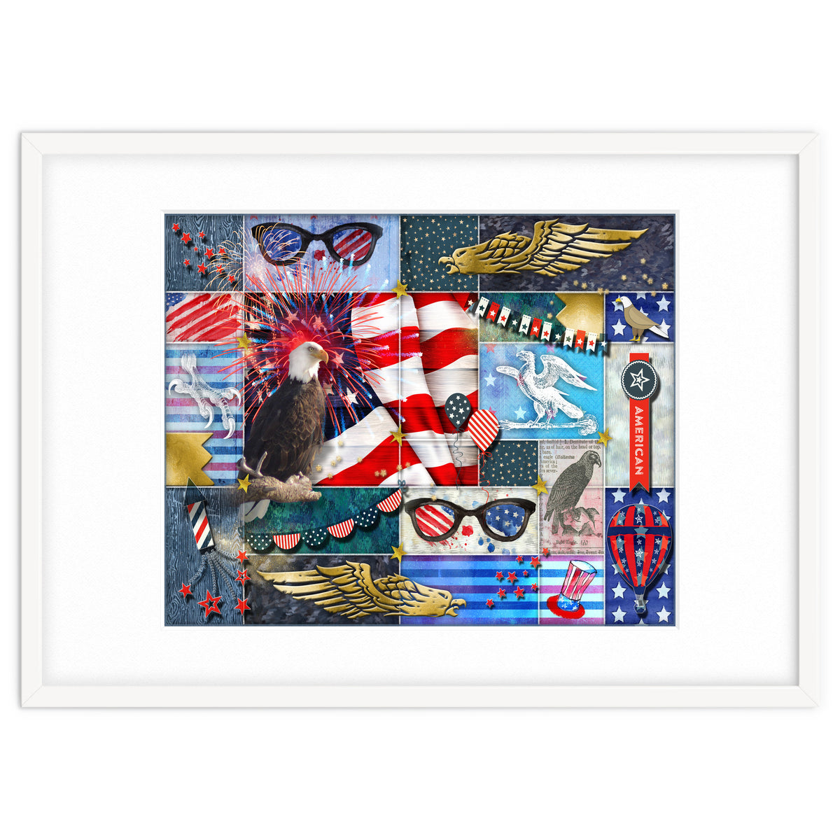 Americana Eagles Collage