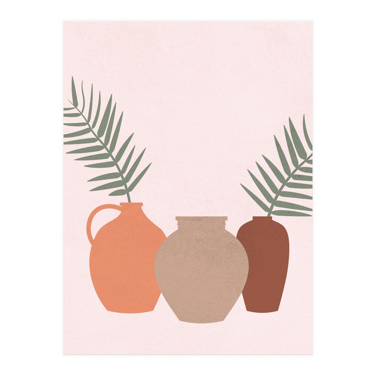 Palm Leaves Pottery Minimal Boho (Print Only)