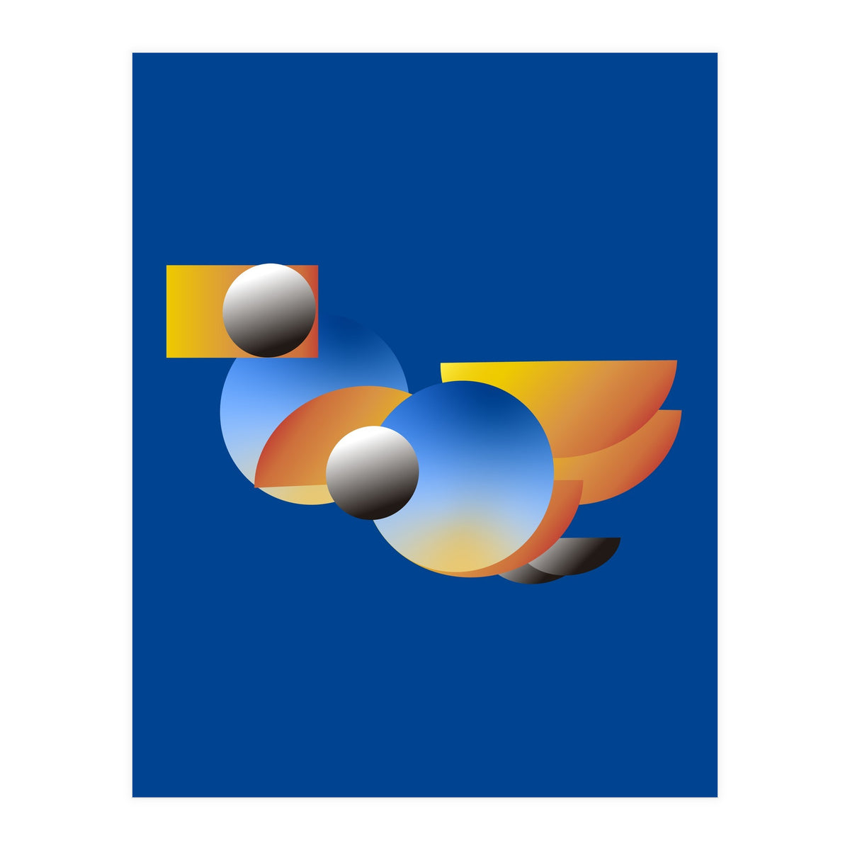 Modern Abstract Geometric Minimalist Duck (Print Only)