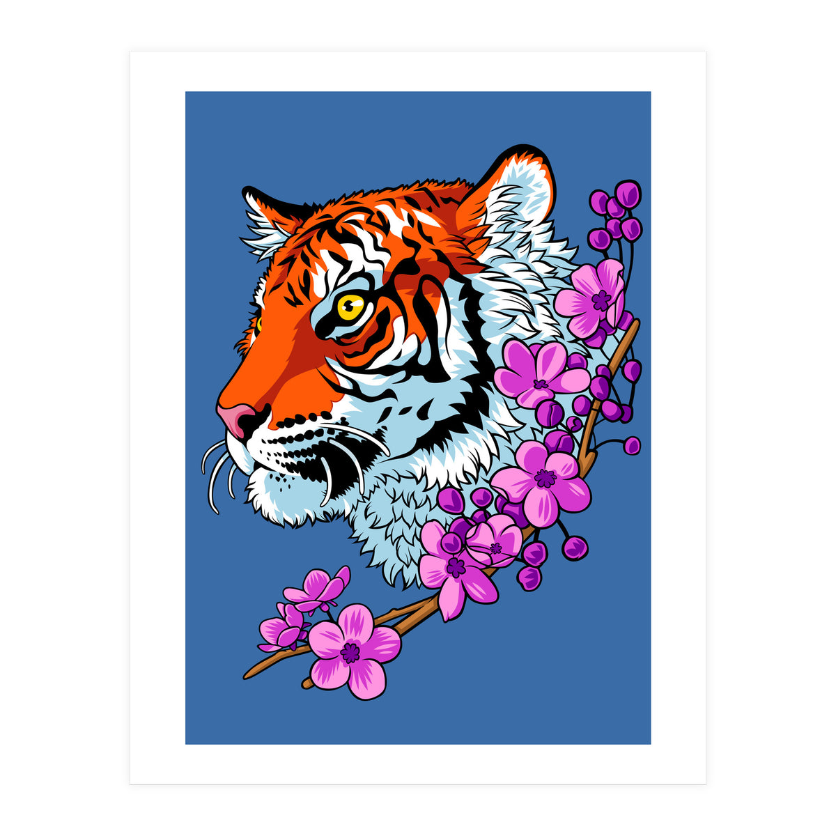Tiger Flower tattoo (Print Only)