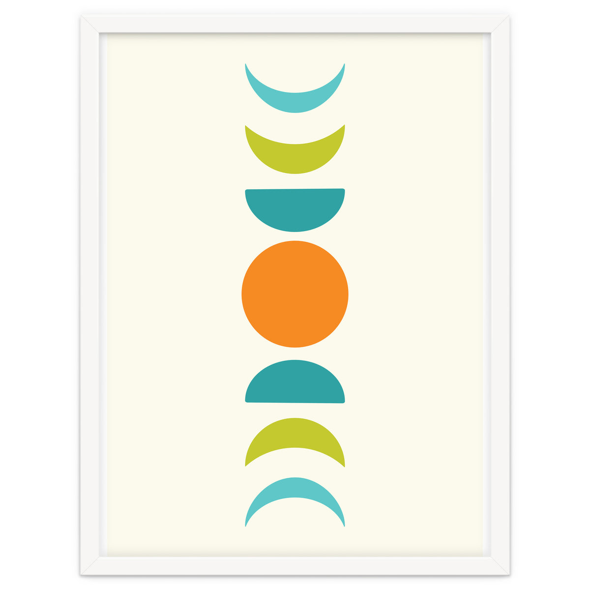 Abstract Moons Teal and Orange
