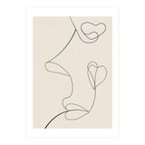 Continuous Line Art Face Drawing Floral Shapes (Print Only) thumbnail