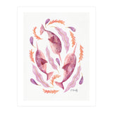 Swirling Narwhals | Pink (Print Only) thumbnail