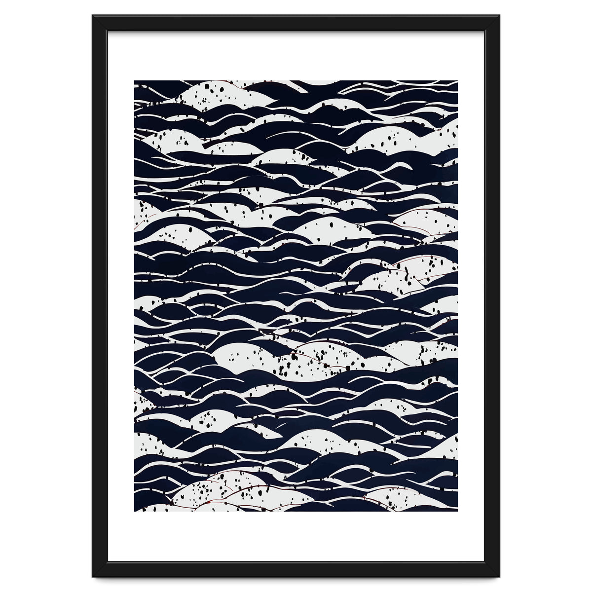 Rain, Abstract Storm Black & White, Monochromatic Line Art Sketch, Simple Eclectic Painting