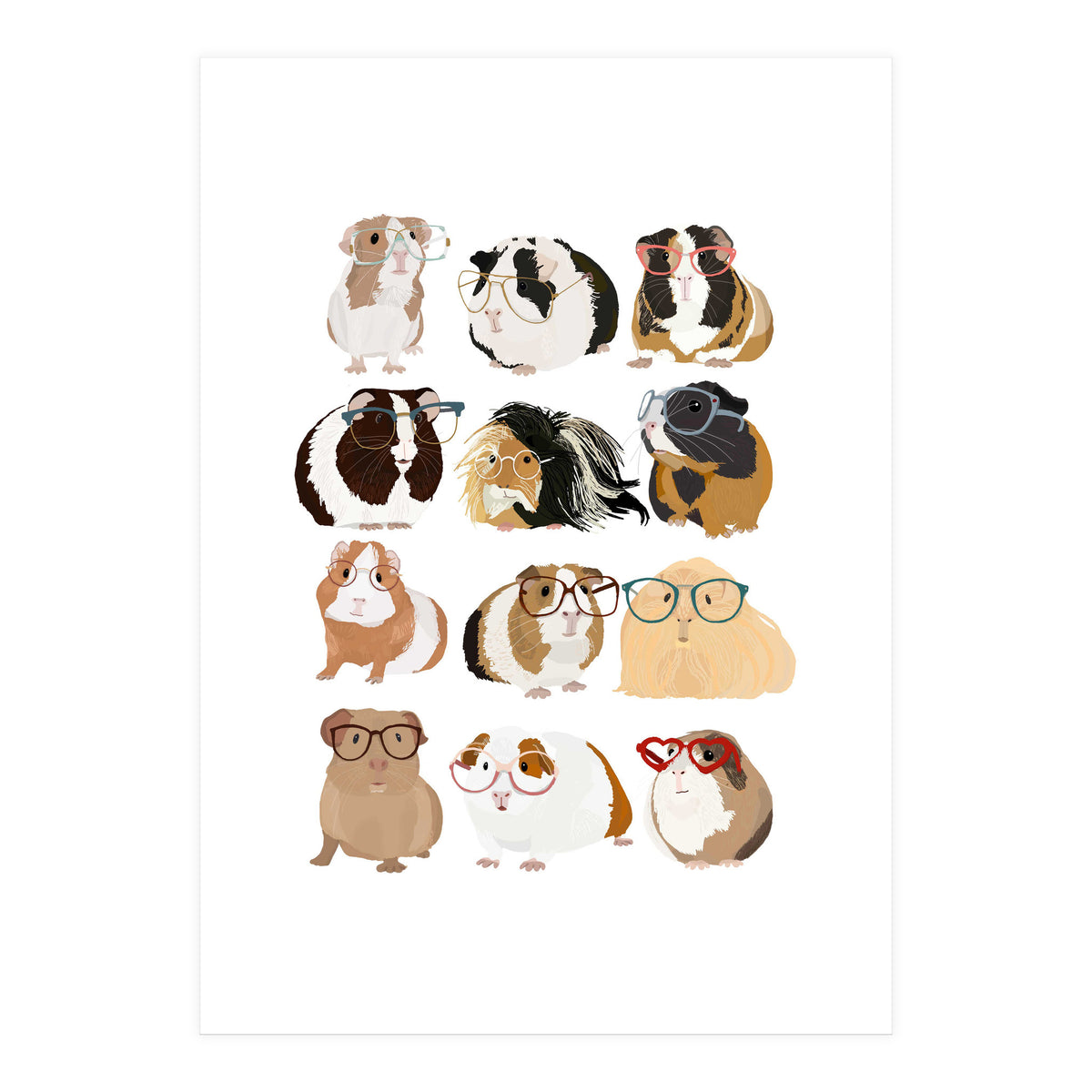 Guinea Pigs in Glasses (Print Only)