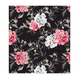 Floral pink - black & white dark (Print Only) thumbnail