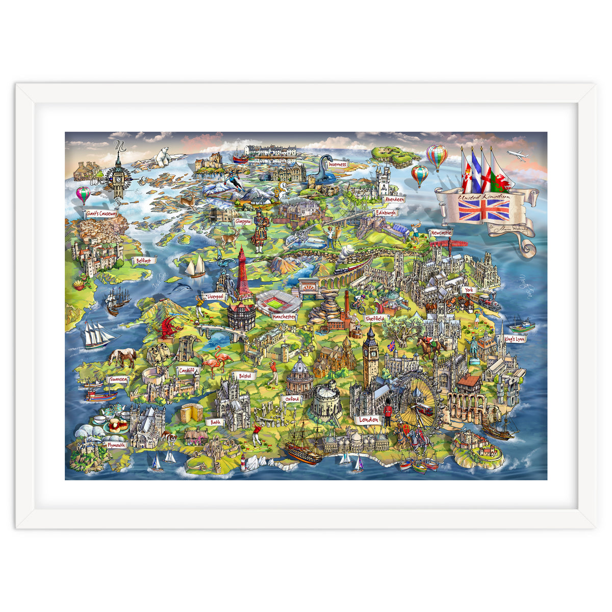 Illustrated Map Of The United Kingdom