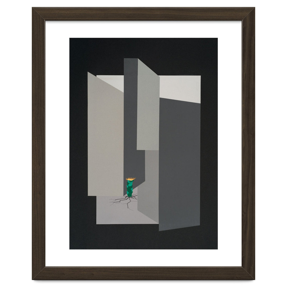 Small flower in concrete landscape.