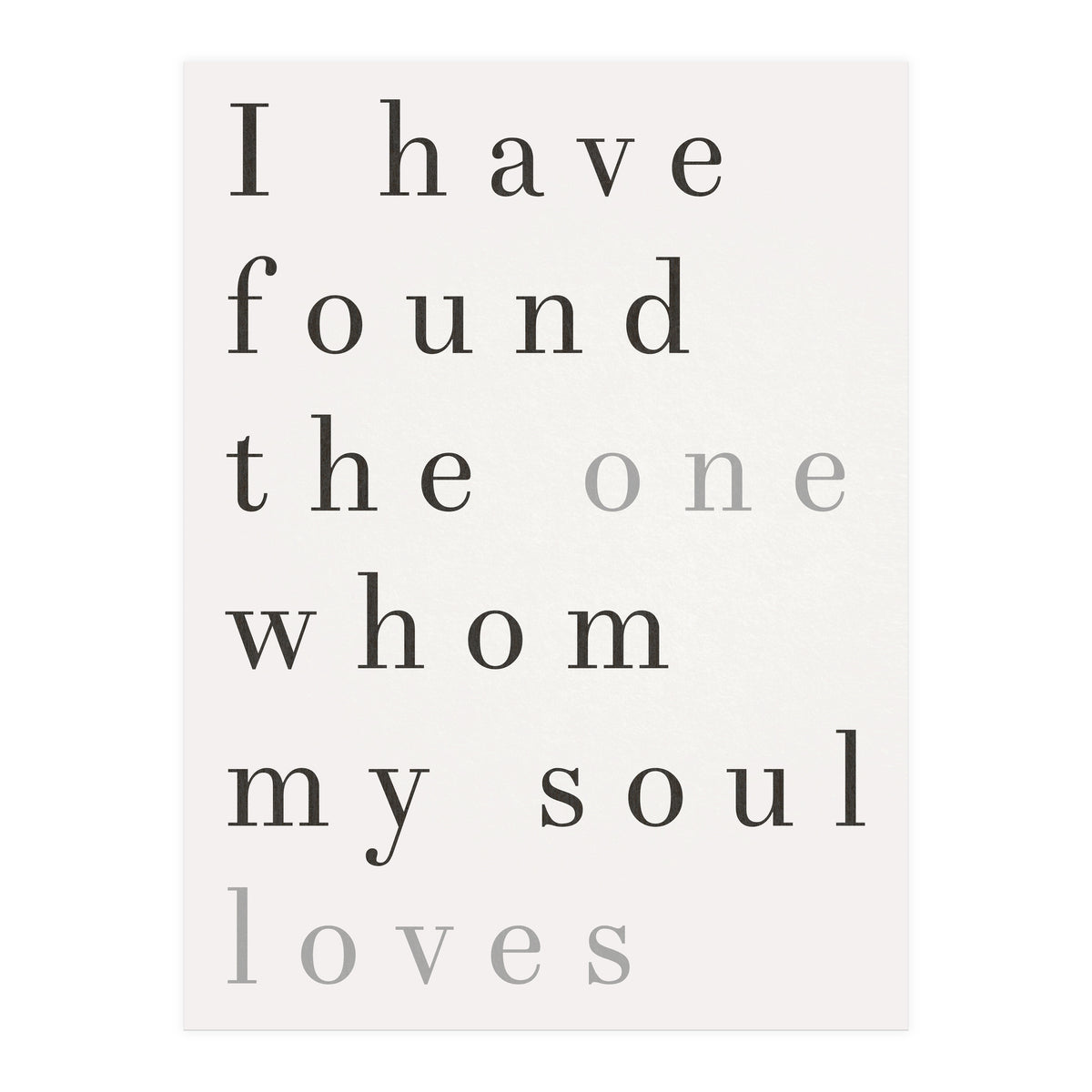 The One My Soul Loves, White (Print Only)