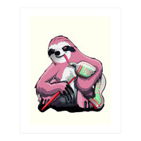 Sloth Brushing Teeth, Funny Bathroom Humour (Print Only)
