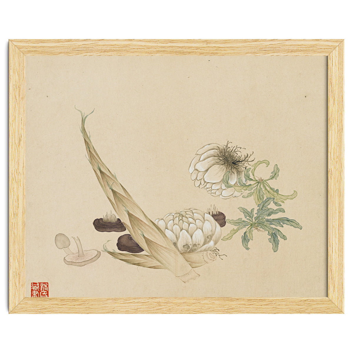 Wang Chengyu ~flowers, Vegetables, Lilies, Bamboo Shoots, Leaves, Mushrooms, Vegetables