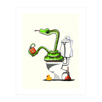 Snake on the Toilet, funny Bathroom humour (Print Only)
