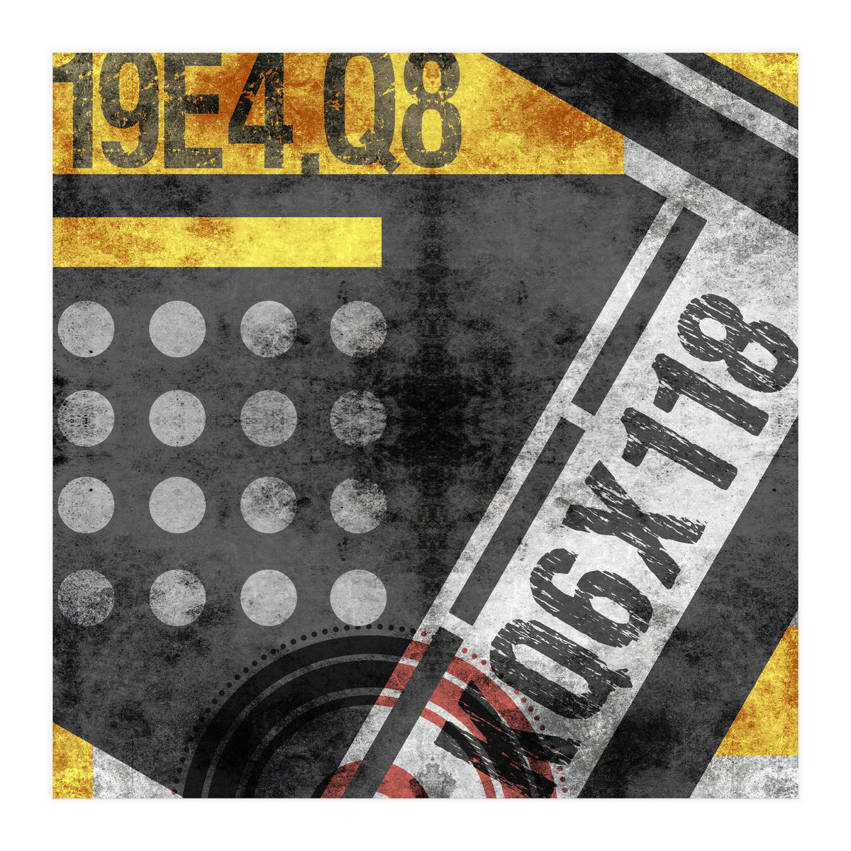 Abstract Industrial Black And Yellow (Print Only)