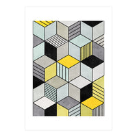 Colorful Concrete Cubes 2 - Yellow, Blue, Grey (Print Only)