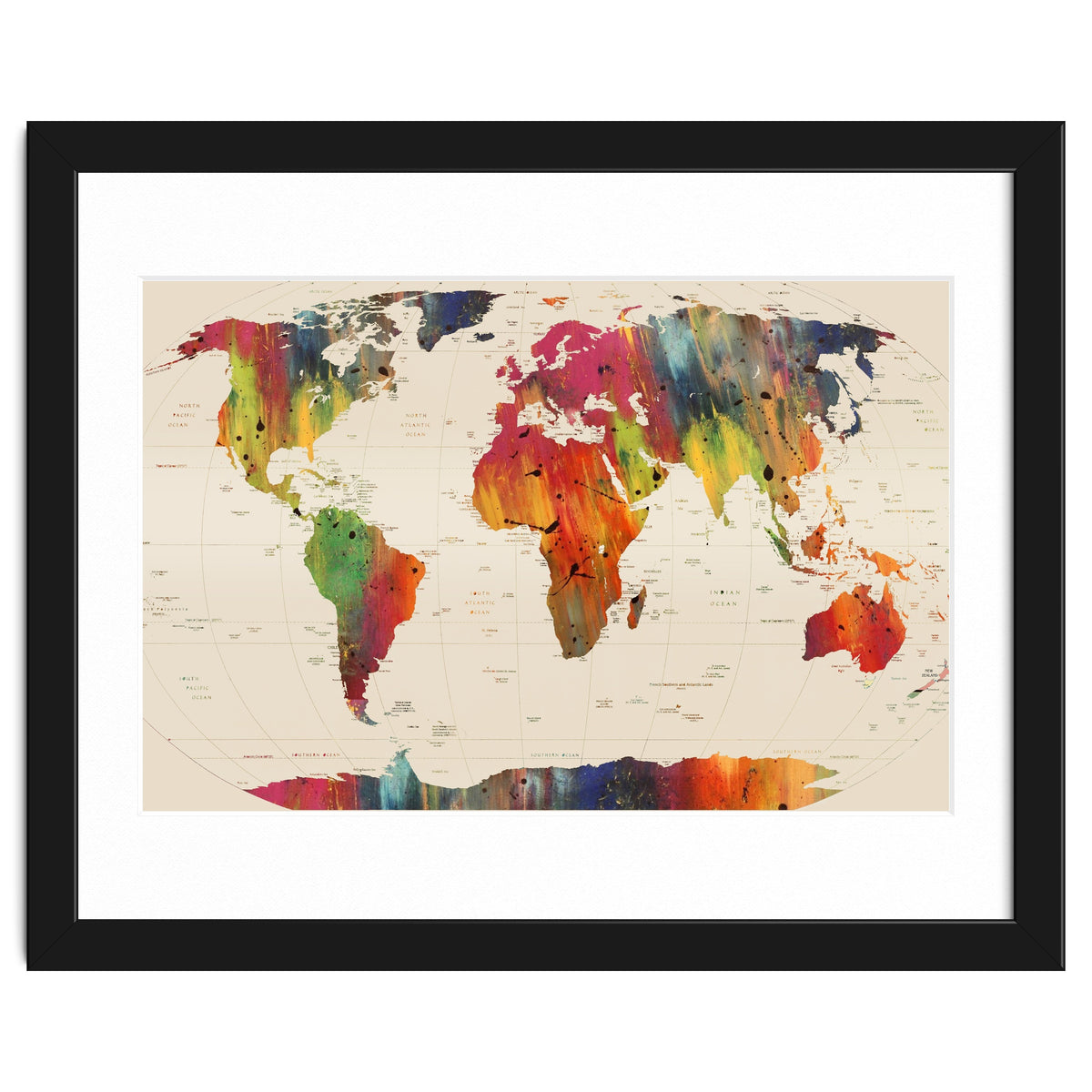 ALLOVER THE WORLD-Painted map