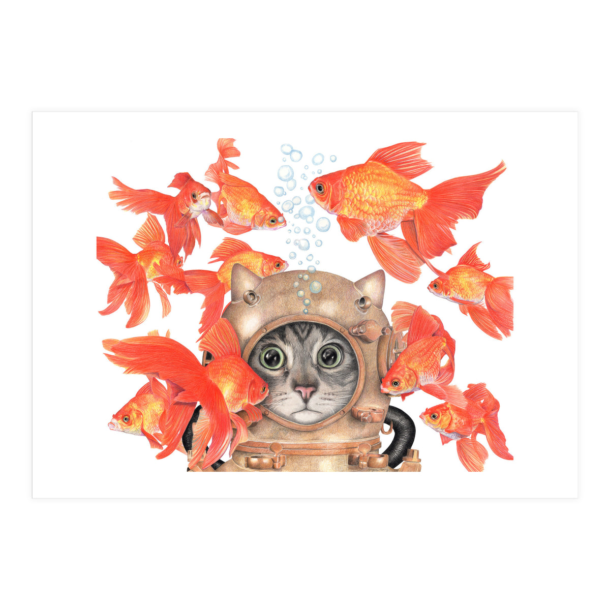 Scuba Cat  (Print Only)