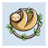 Kawaii Cute Sloth Circle (Print Only) thumbnail