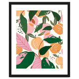 The Peach Garden , Vintage Botanical Tropical Jungle, Fruits Plants Pastel Summer Forest thumbnail