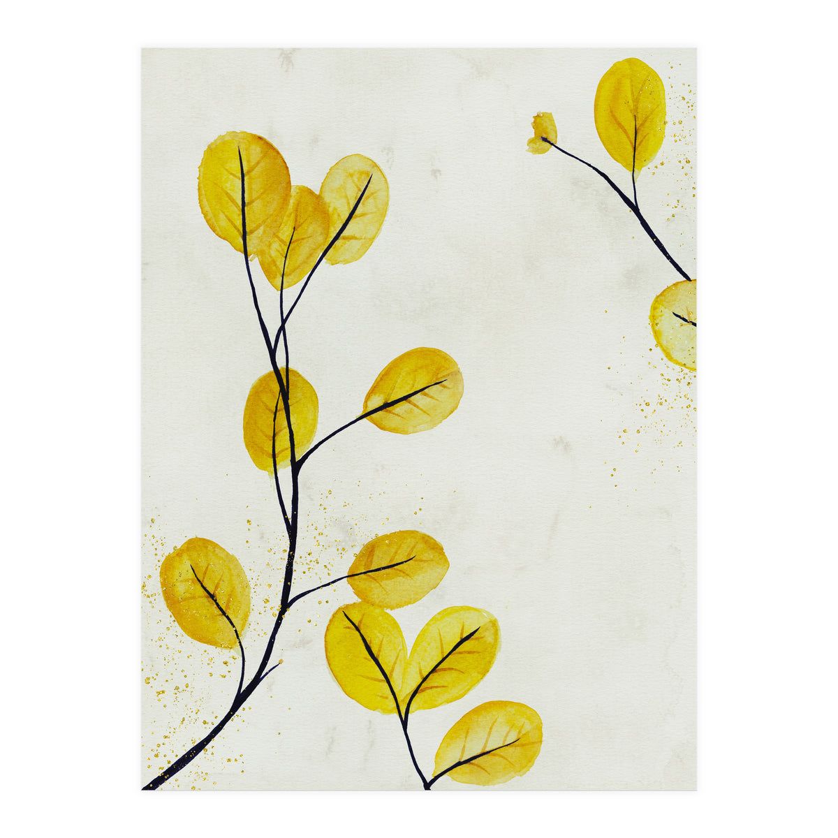 Golden birch leaves (Print Only)