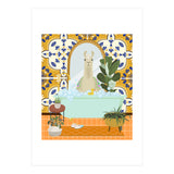 Llama Bathing in Moroccan Style Bathroom (Print Only) thumbnail