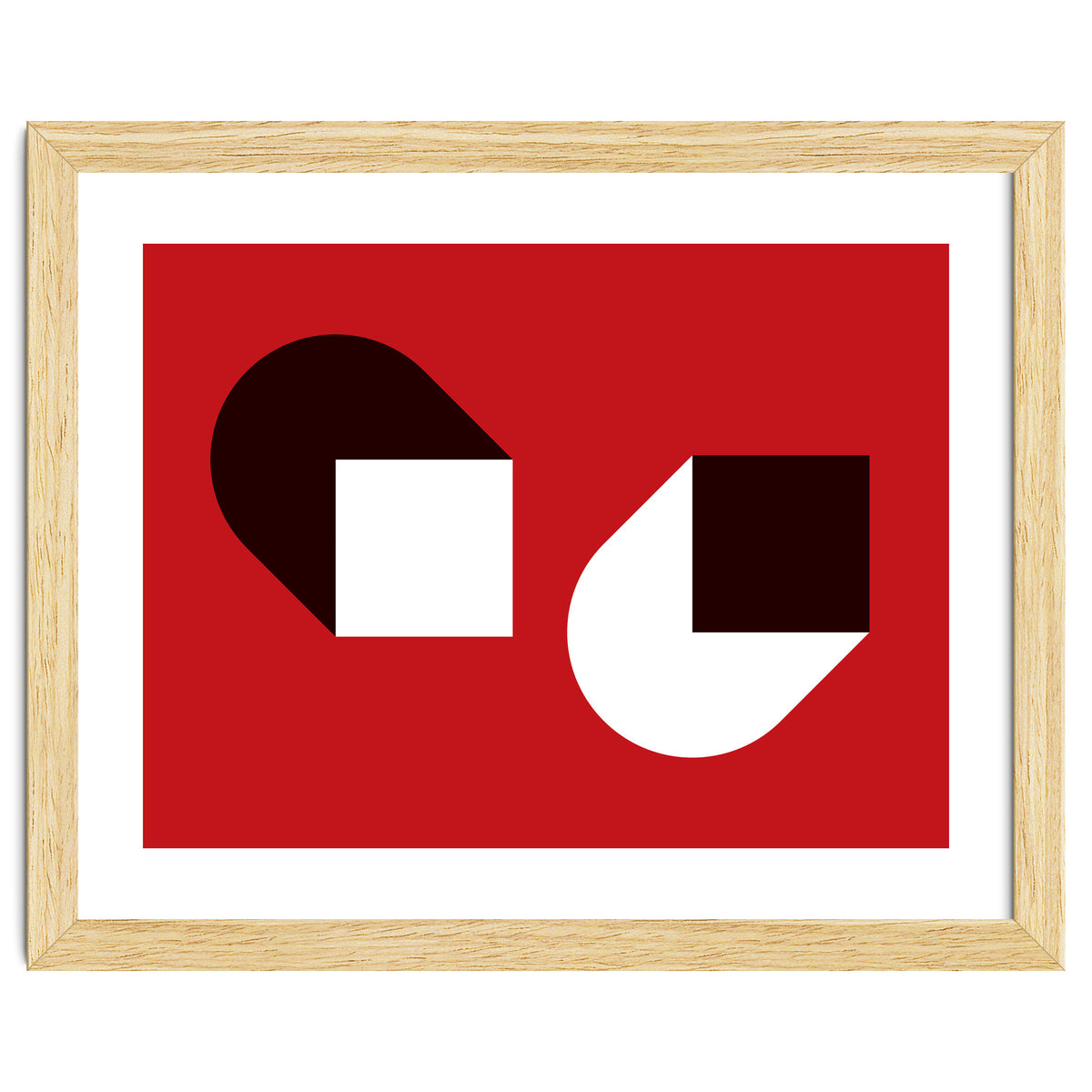 Geometric Shapes No. 38 - red, white & black