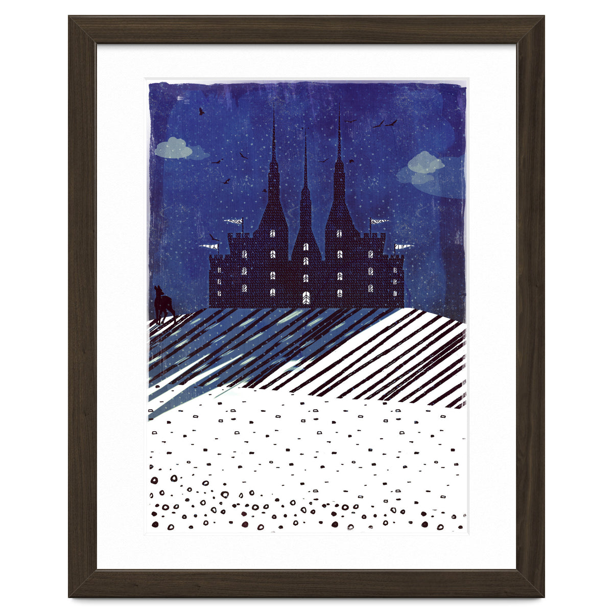 Castle on the hill at night