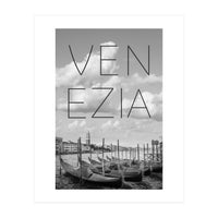 VENICE Grand Canal and St Mark's Campanile | Text & Skyline (Print Only)