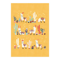 Happy Llama With Cactus In A Pot (Print Only)