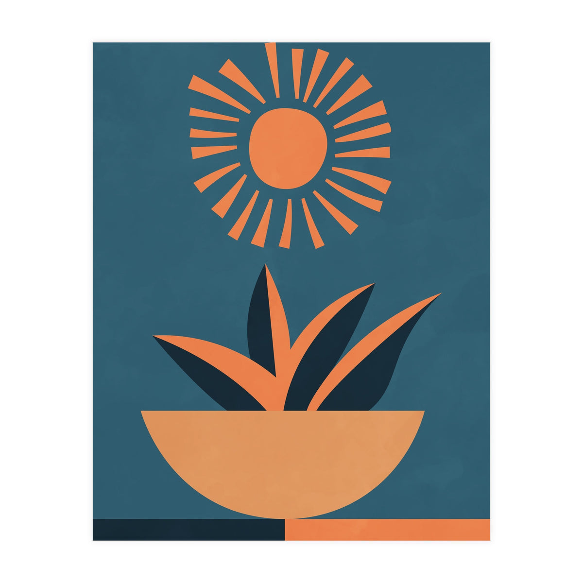 Retro Boho Botanical Sun Plant (Print Only)