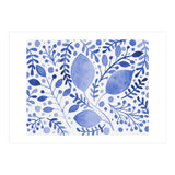 Watercolor branches and leaves - blue (Print Only) thumbnail