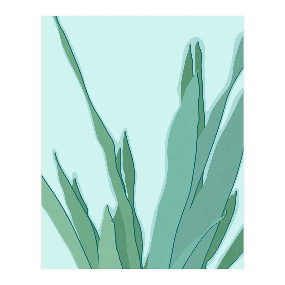 Minimal Snake Plant Leaves - Greener Eden (Print Only)
