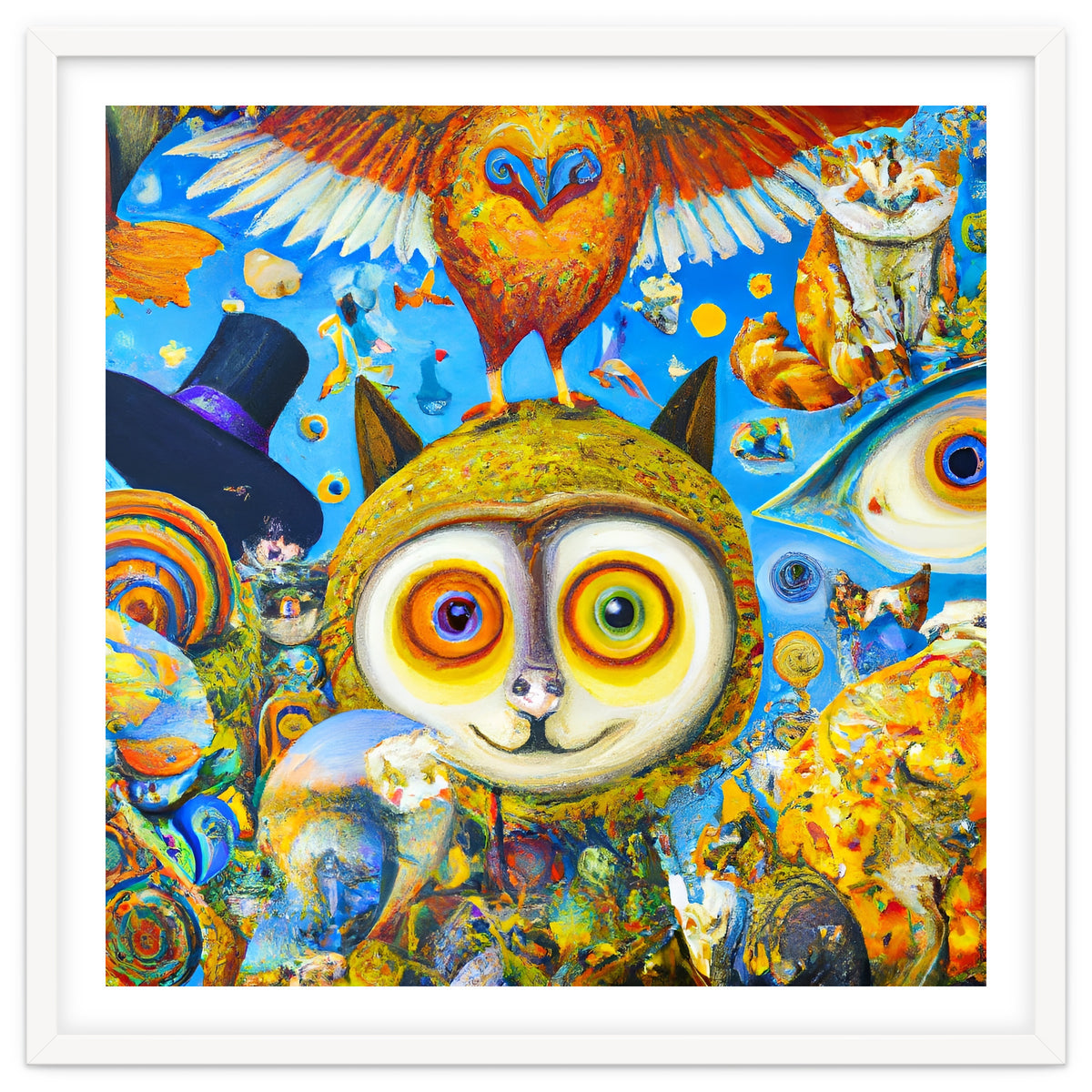 Chaotic and Colorful Fantasy Creatures Art Print