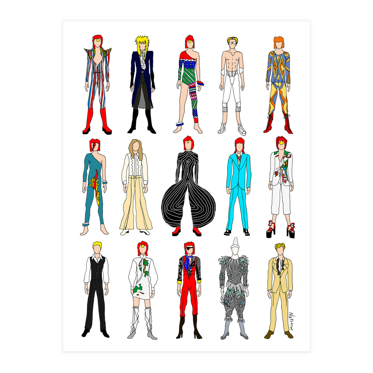Outfits of Bowie Fashion (Print Only)