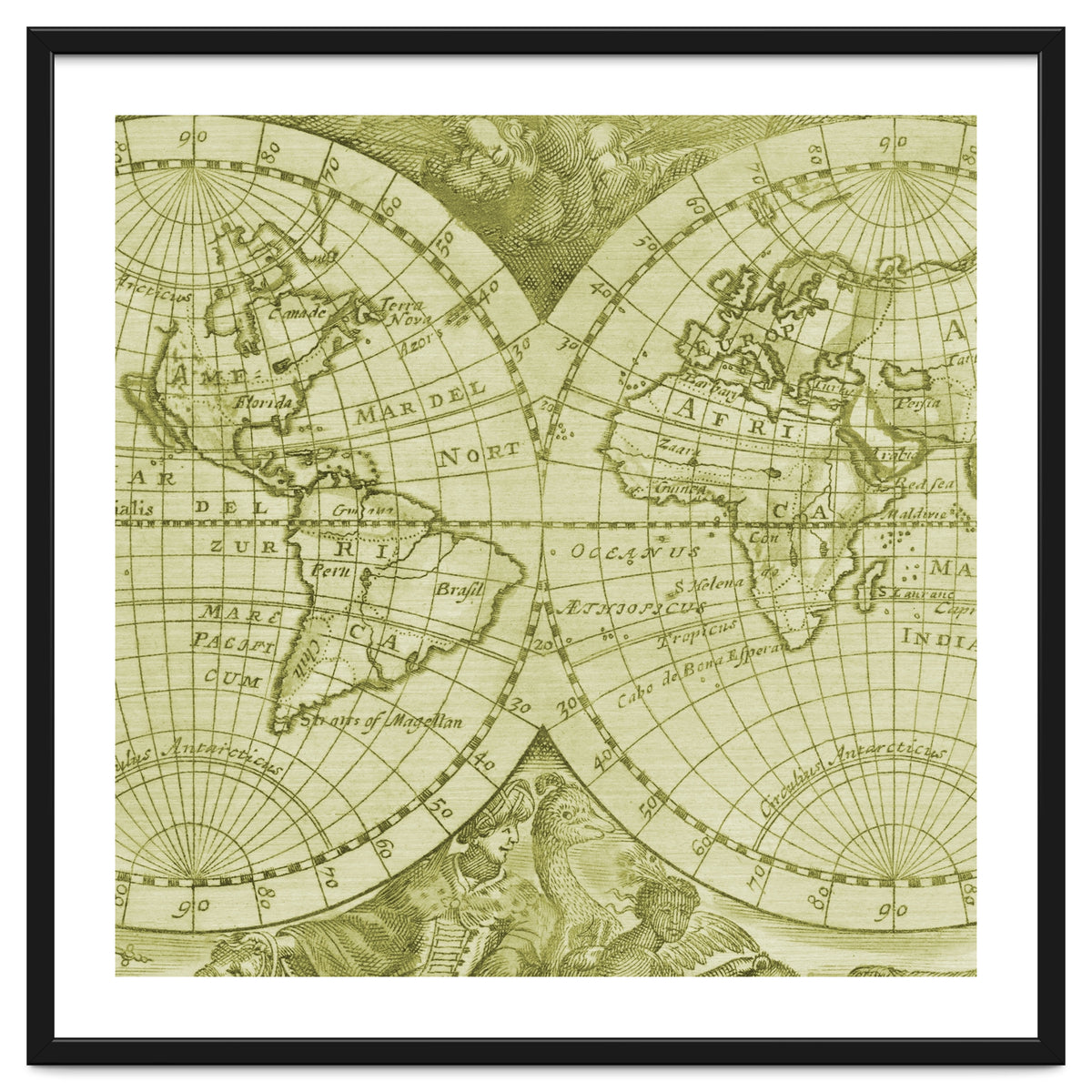 Vintage Mapa Mundi