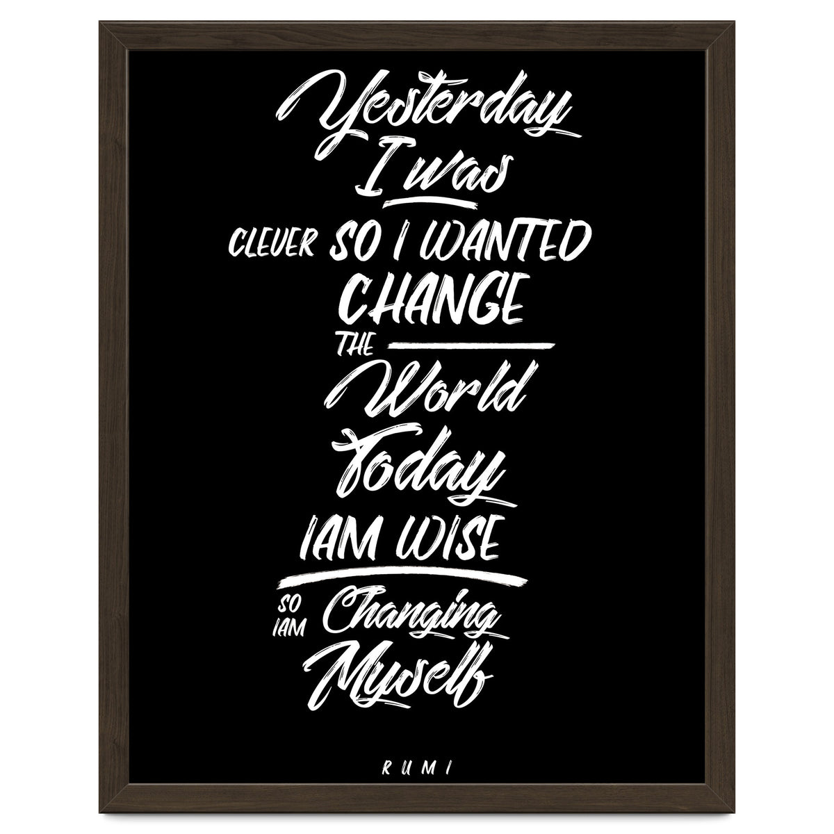 Changing Myself - Rumi Quote Typography