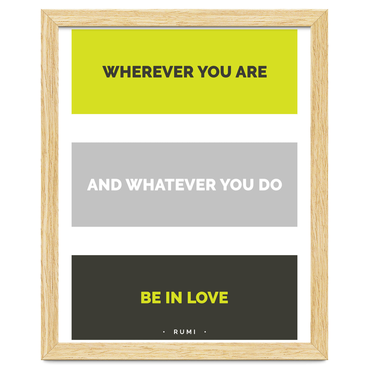 Be In Love - Rumi Quote Typography