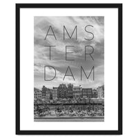AMSTERDAM Singel Canal with Flower Market | Text & Skyline