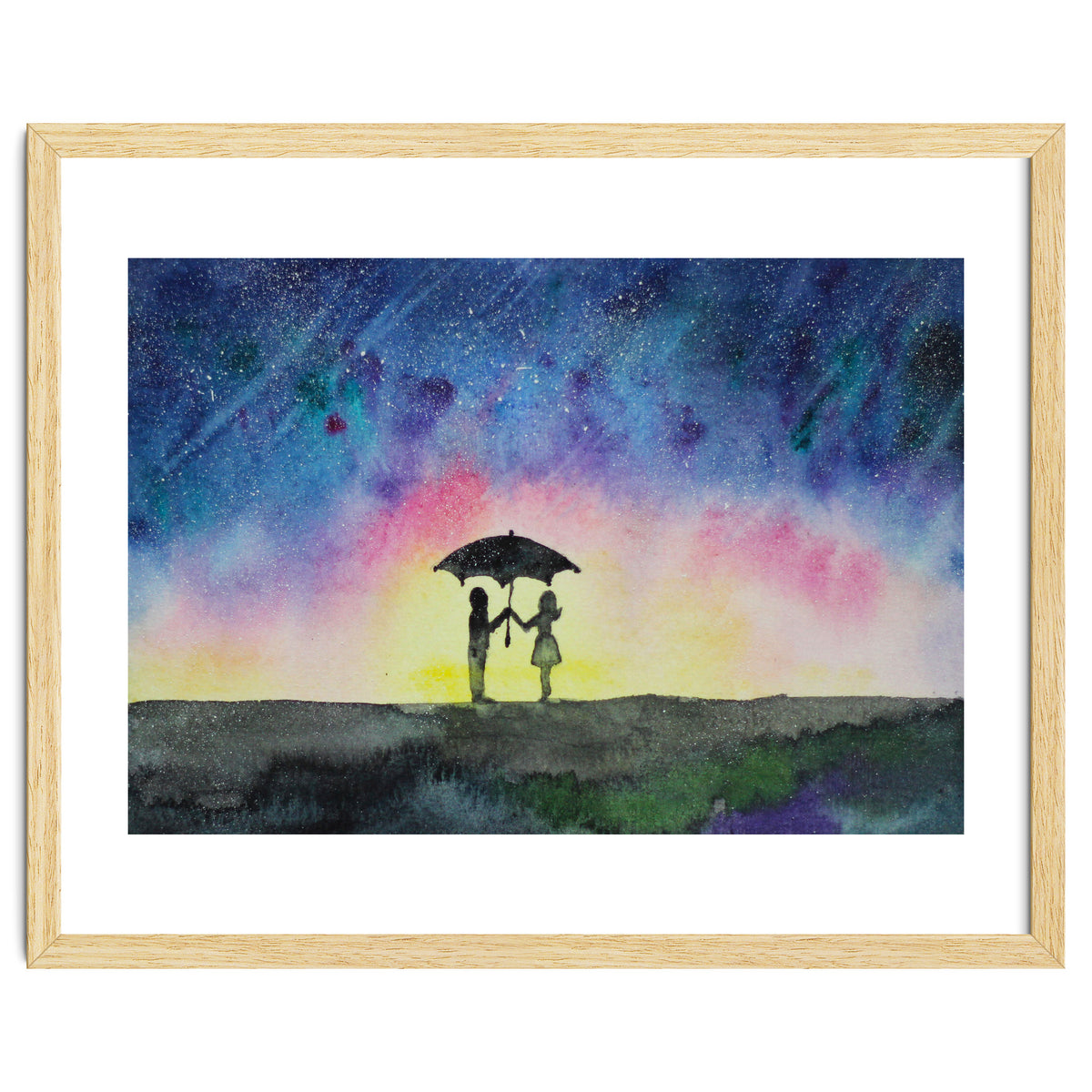 Under the star rain || watercolor