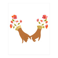 I Pinky Promise | Valentine's Day Love Friendship | Floral Botanical Join Hands Forever (Print Only)