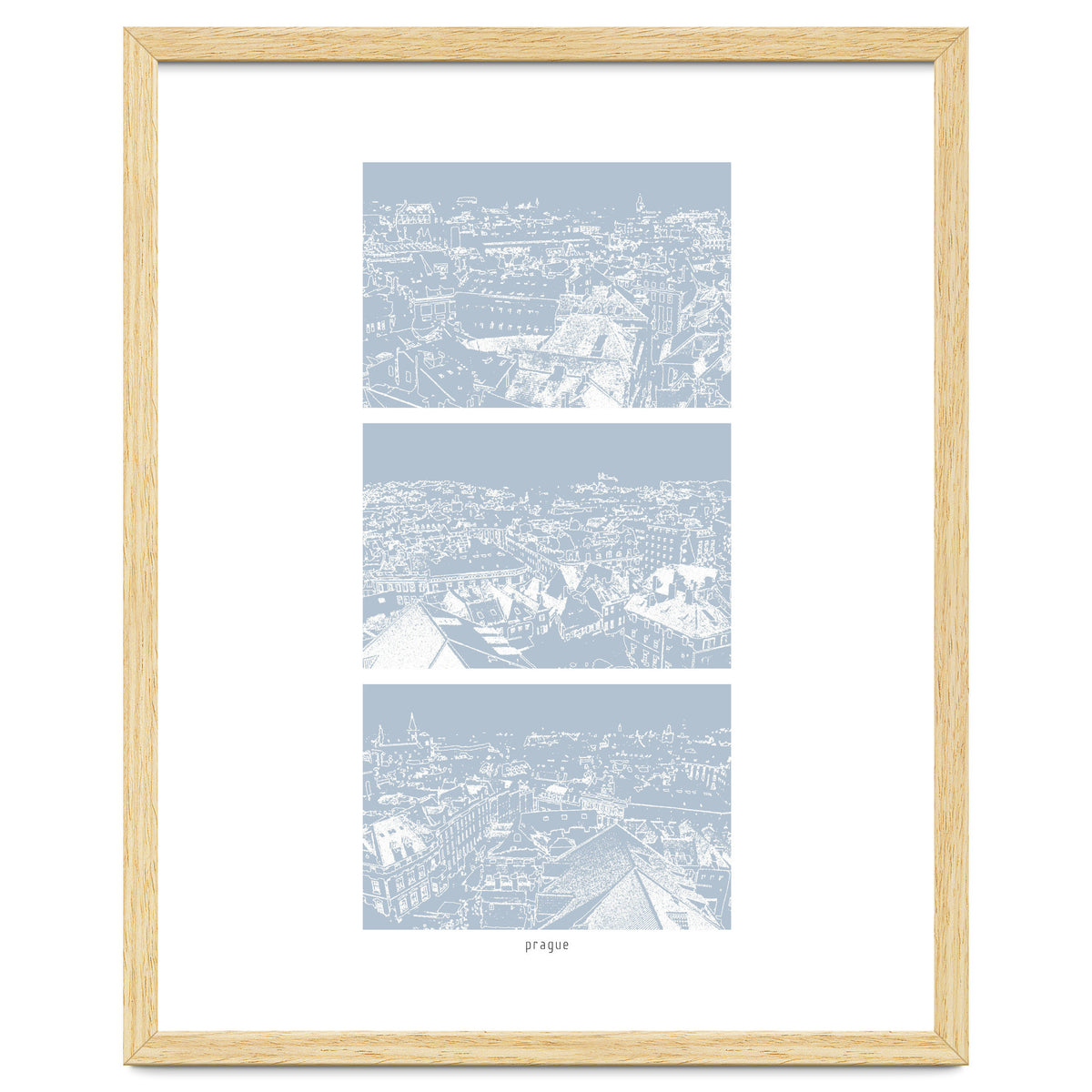 Prague print in blue