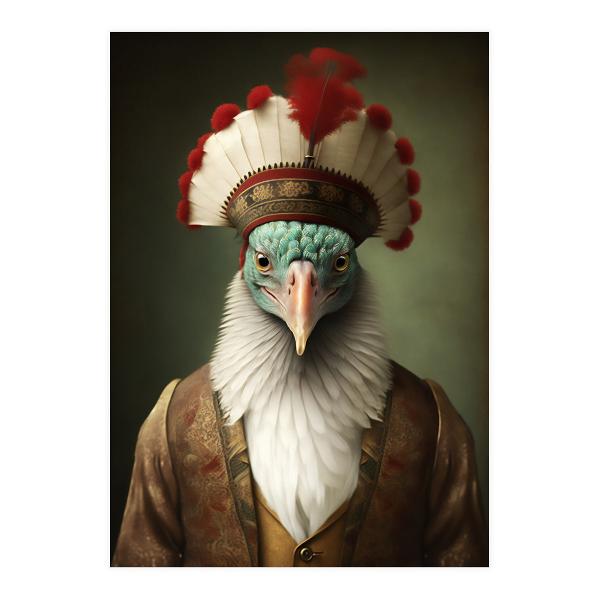 Turkey Designer Fashion Realistic Portrait Painting (Print Only)