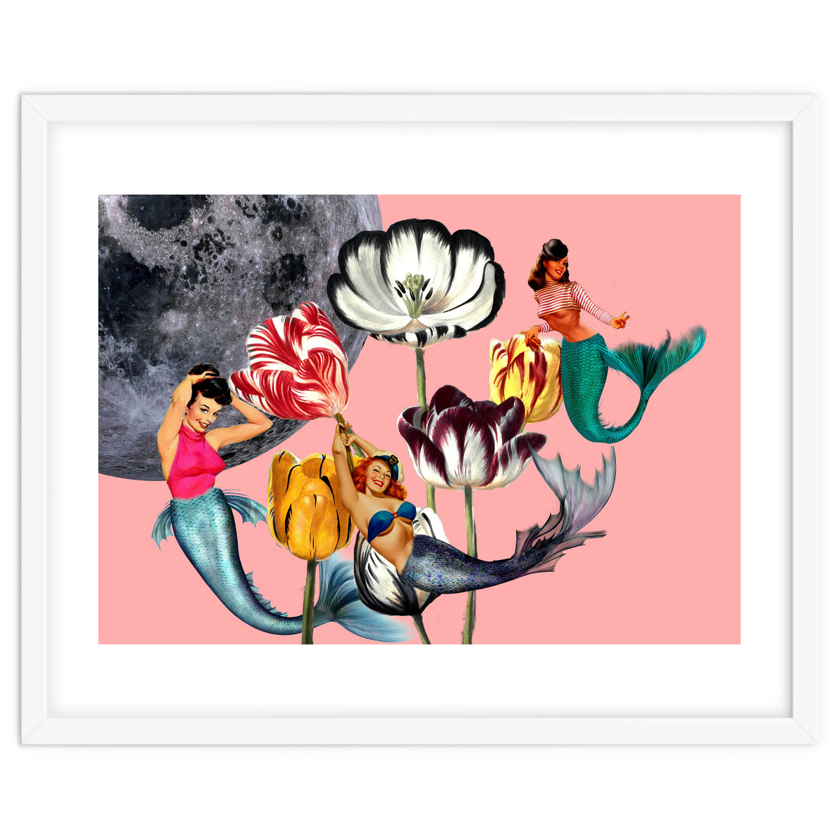 Mermaid Floral with moon