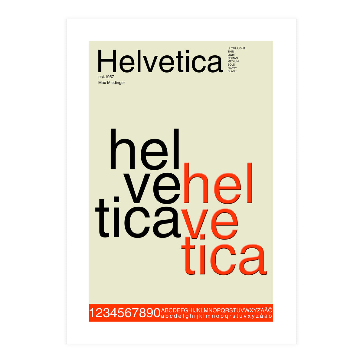 Helvetica Font Design (Print Only)