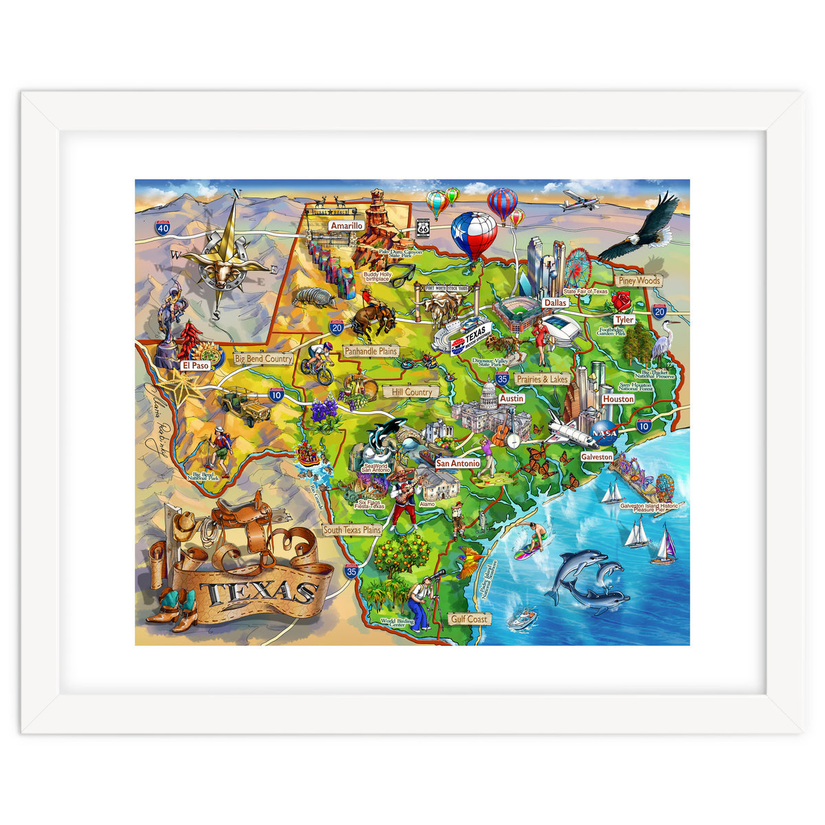 Texas Illustrated Map