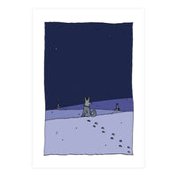 Dogs in Winter Night (Print Only)