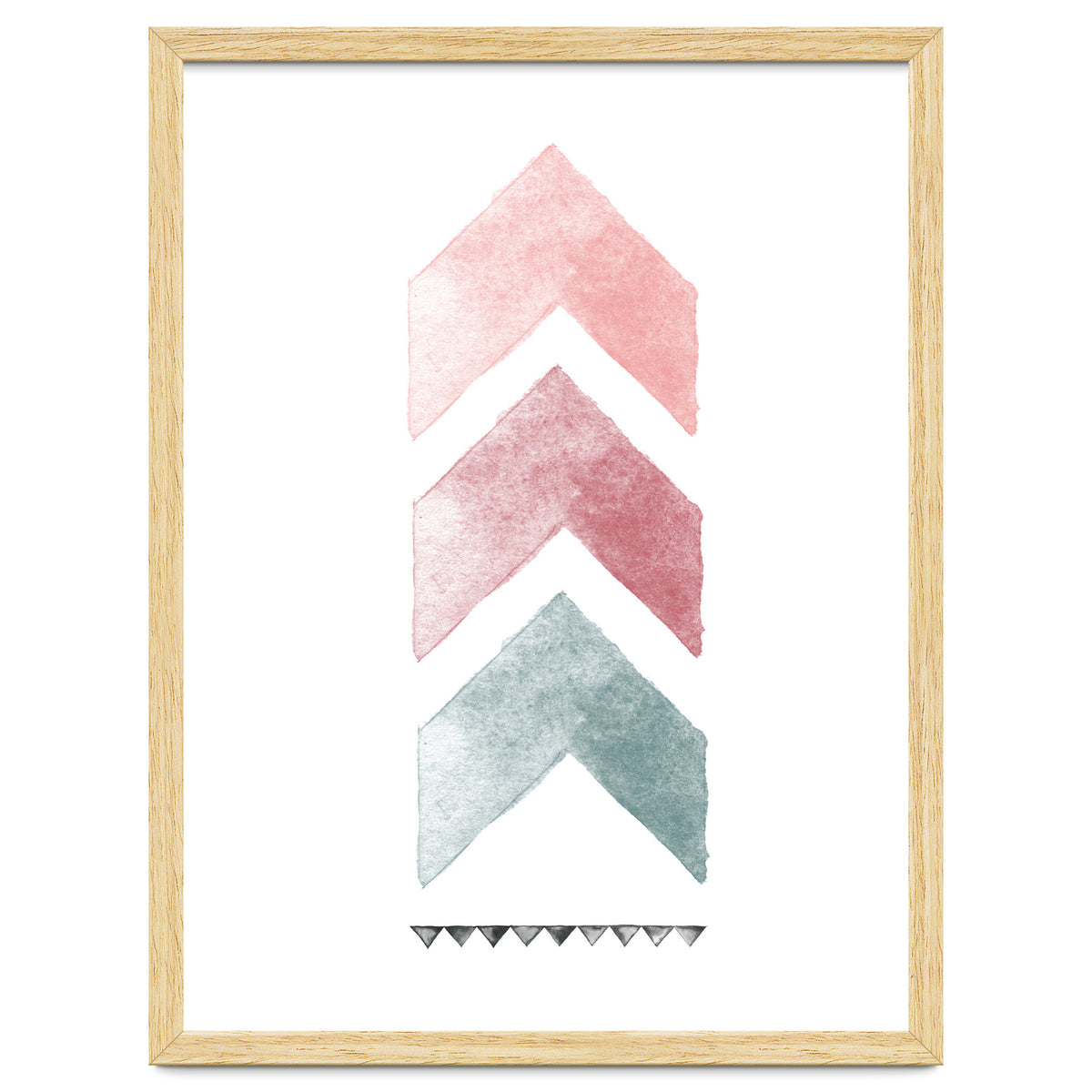 Pink And Blue Watercolor Chevron