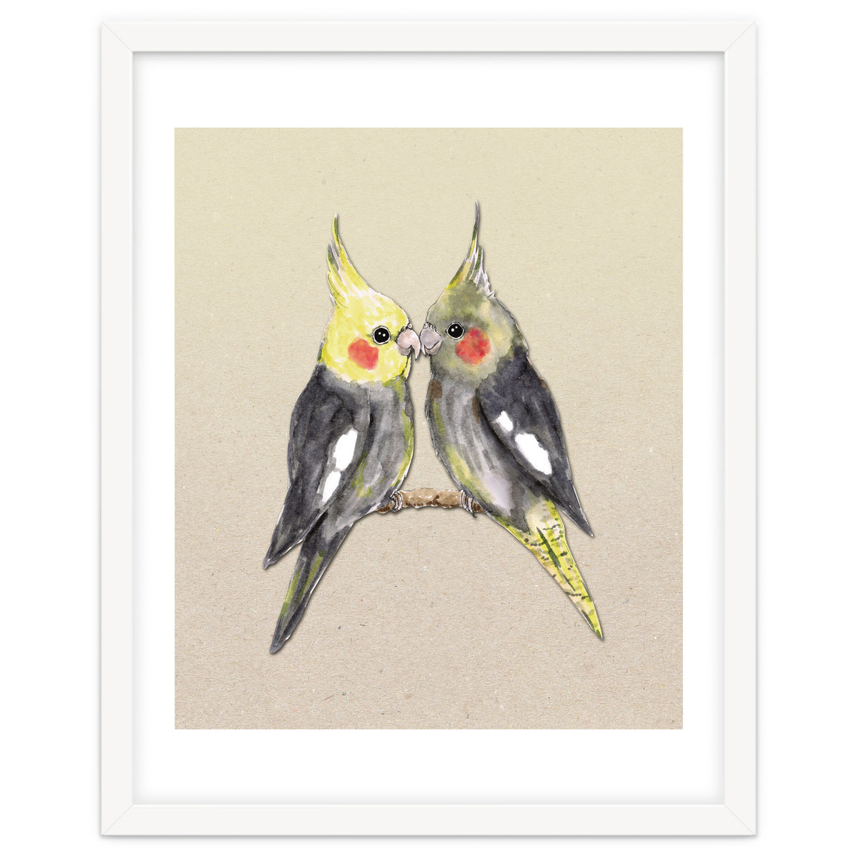 Two cute cockatiels