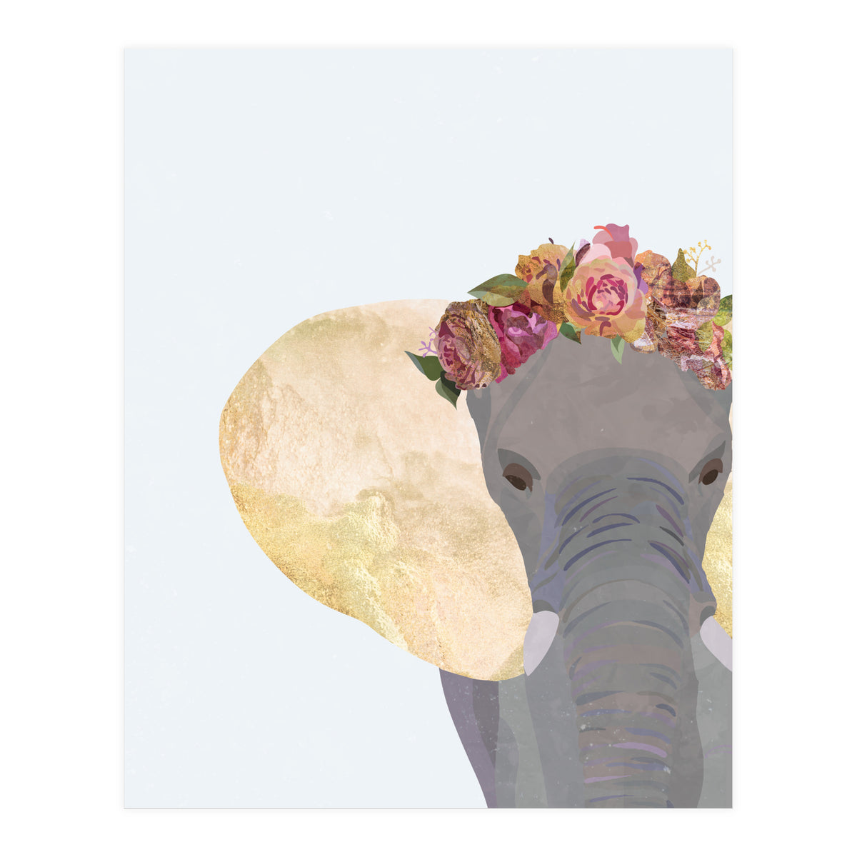 Angelic Boho Elephant Portrait (Print Only)